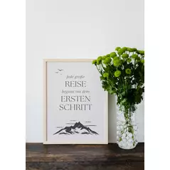 poster "jede große reise beginnt mit dem ersten schritt" online kaufen bei shomugo gmbh