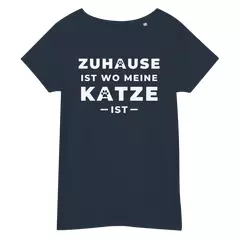 Bio Damen T-Shirt "Zuhause ist wo meine Katze ist"