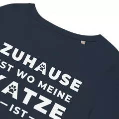 bio damen t-shirt "zuhause ist wo meine katze ist" online kaufen bei shomugo gmbh