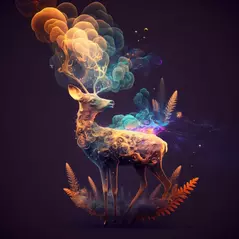 MidJourney Prompt: Smoking deer