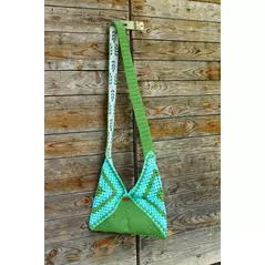 unique crochet bag: a masterpiece made from green-blue yarn, handcrafted with meticulous attention to detail online kaufen bei ankrela "andrea's kreativ laden"