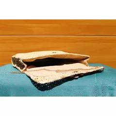 bamboo straw yarn clutch: handcrafted elegance with leather appliques online kaufen bei ankrela "andrea's kreativ laden"