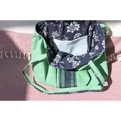green jeans love: unique recycled jeans bag with summer dress lace trim online kaufen bei ankrela "andrea's kreativ laden"