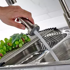 küchenarmatur wasserhahn edelstahl ausziehbar mit brause elite360 online kaufen bei veldenmarkt