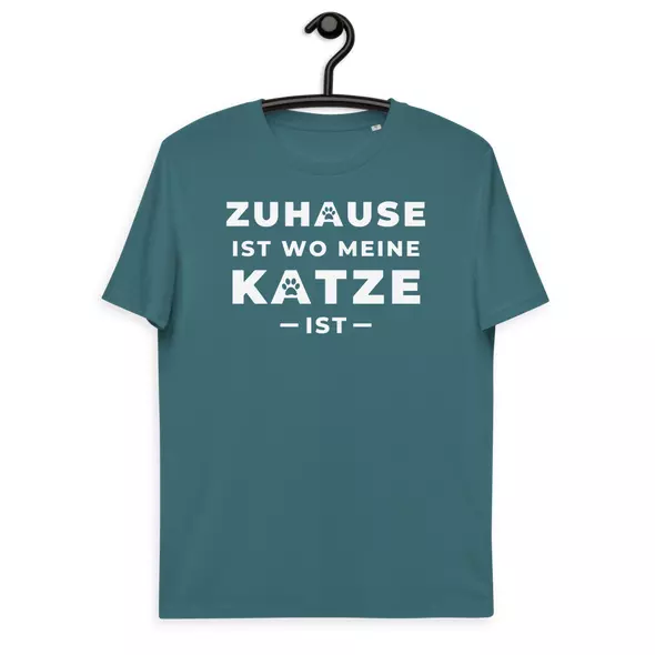 Bio Herren T-Shirt "Zuhause ist wo meine Katze ist"