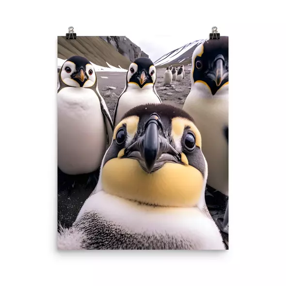 Poster Pinguine Selfie