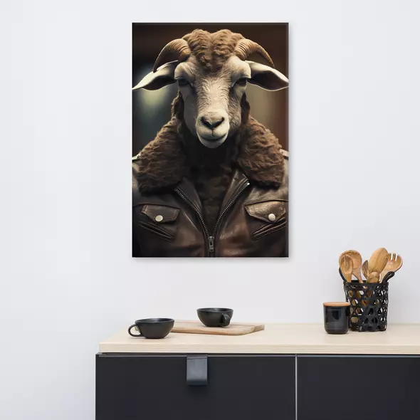 cool sheep, bild auf leinwand (91x61x3,8cm) - fertig zum aufhängen online kaufen bei shomugo gmbh