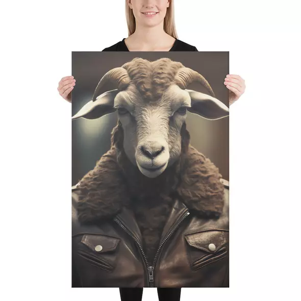 cool sheep, bild auf leinwand (91x61x3,8cm) - fertig zum aufhängen online kaufen bei shomugo gmbh